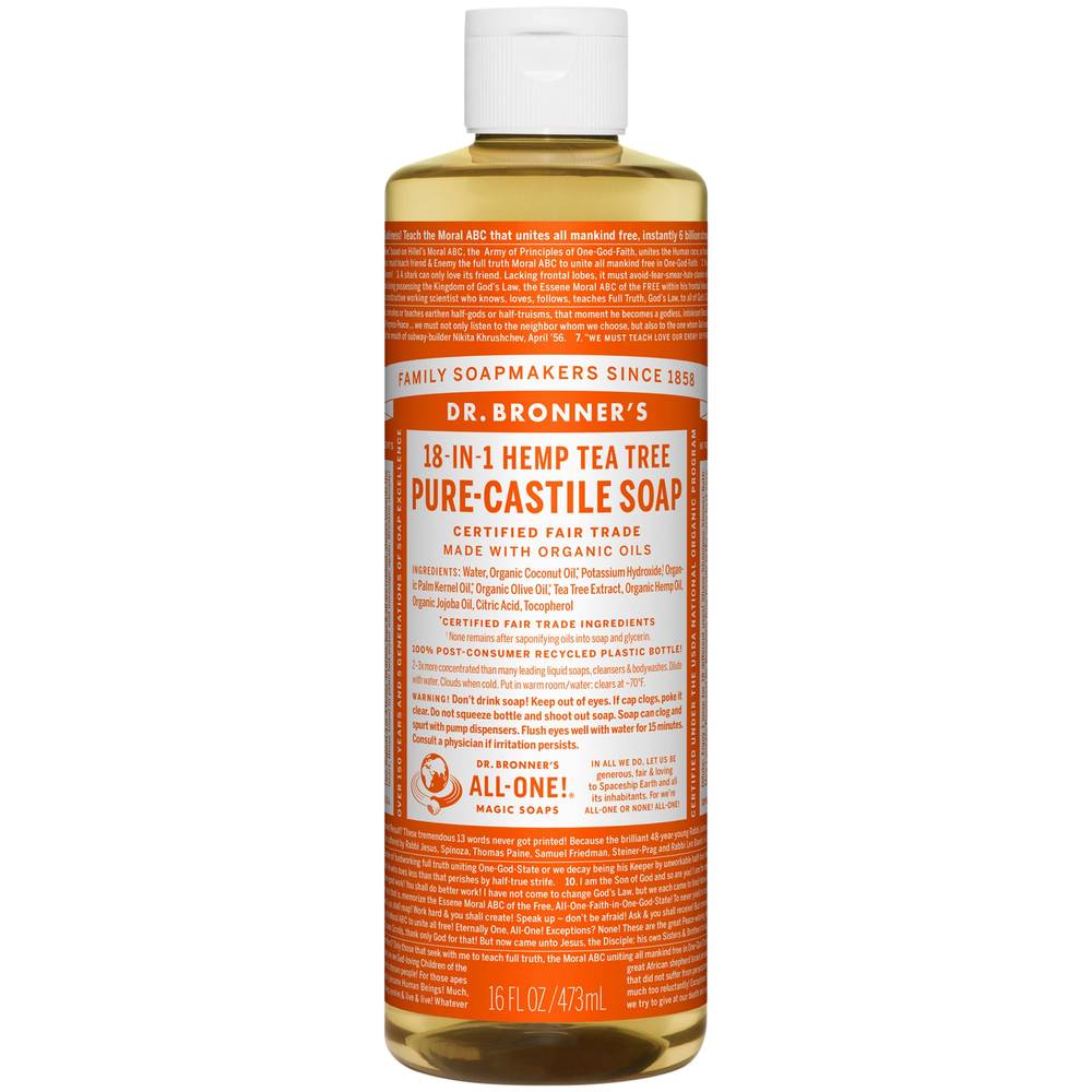 Dr. Bronners Pure Castile Liquid Soap Tea Tree Oil