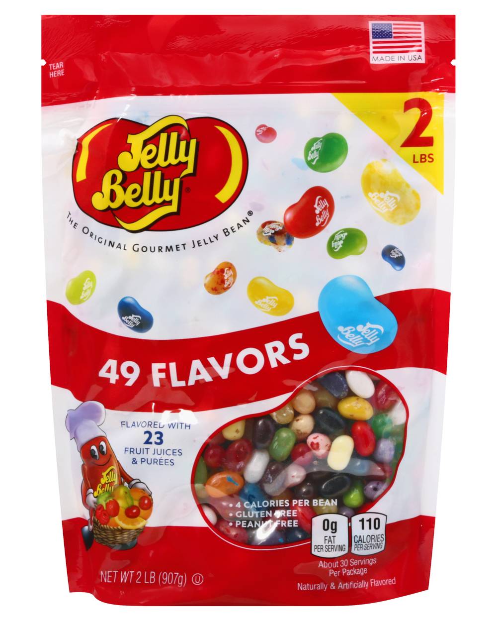 Jelly Belly Original Gourmet Beans, Fruit Juices & Purees (2 lbs, 49 ct)