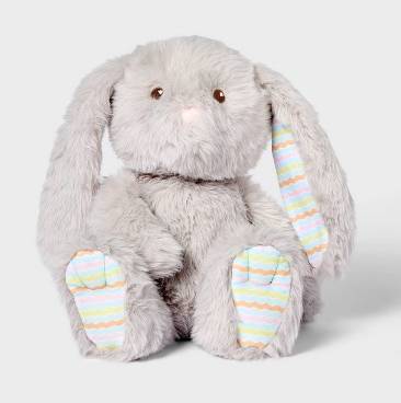 Gigglescape Bunny Stuffed Animal, 13 in, Gray