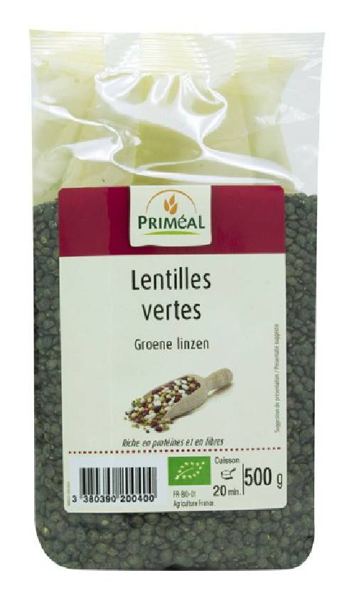 Lentilles vertes france 500g - PRIMEAL - BIO