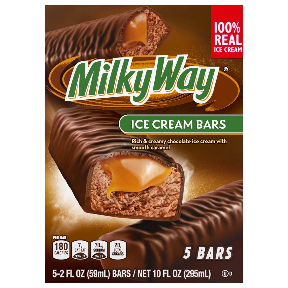 Milky Way Ice Cream Bars, Chocolate-Caramel (5 x 2 fl oz)