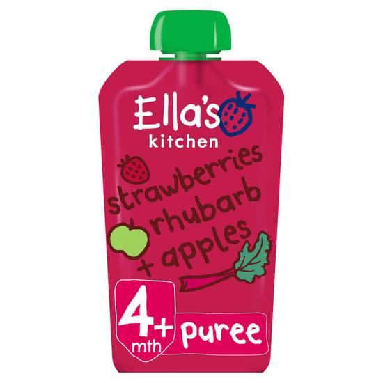 Ella's Kitchen Organic Strawberries, Rhubarb and Apples Baby Pouch 4+ Months 120g