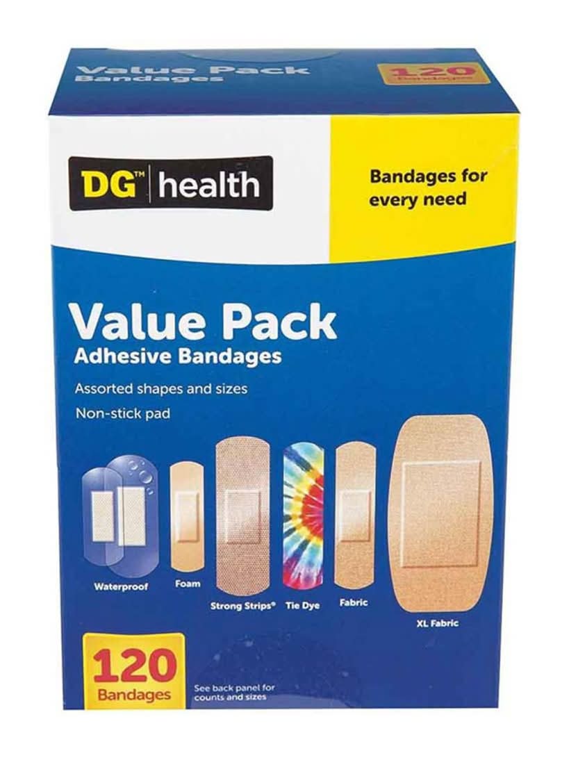 Dg Health Adhesive Bandages Value Pack 120 Ct