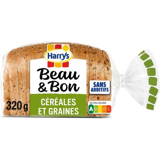 Pain de Mie Beau & Bon aux Céréales et Graines Sans Additifs x 14 - 320g - HARRYS