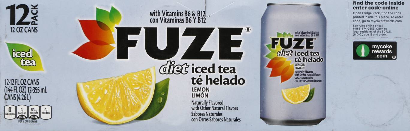 Fuze Diet Lemon Iced Tea (12 x 12 fl oz), Delivery Near You