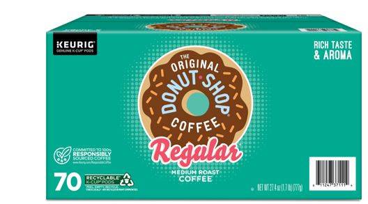 Donut Shop Medium Roast Regular Coffee K-Cup 70ct (Case of 1)