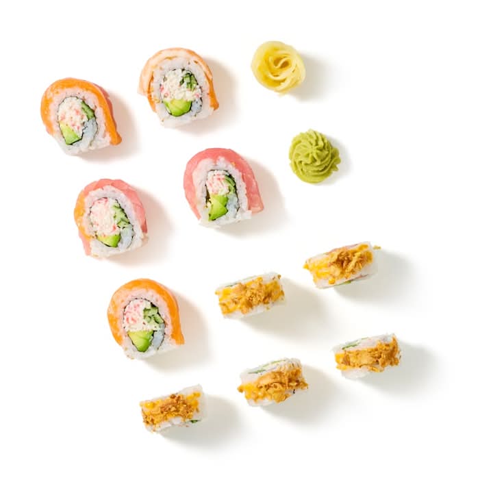 Duo Combo Rainbow Roll and Crunchy California Sushi Roll