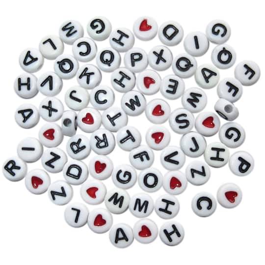 Creatology Round Alphabet Beads, White