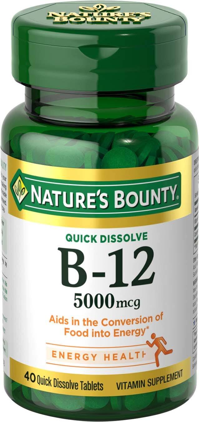 Nature'S Bounty Vitamin B-12 Tablets 5000Mcg, 40Ct