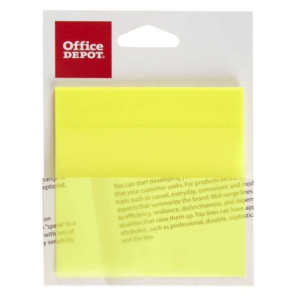 Office Depot Brand Translucent Sticky Notes 3" X 3" Yellow (50 ct)