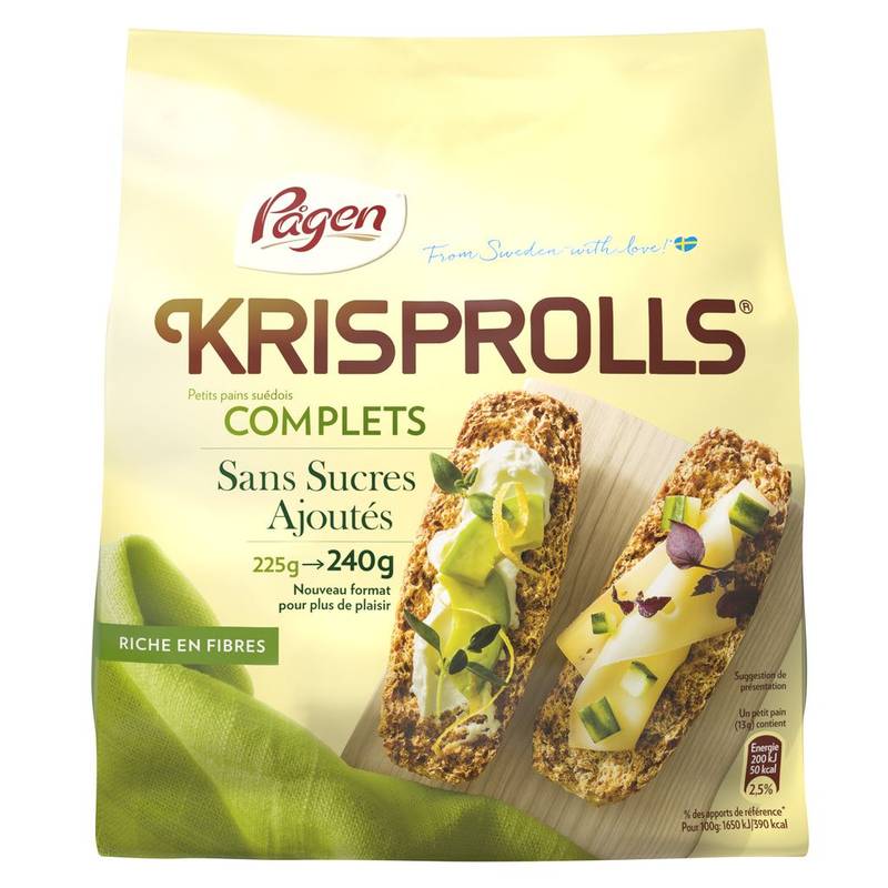 KRISPROLLS - Petits pains complets sans sucres ajoutés (240g)