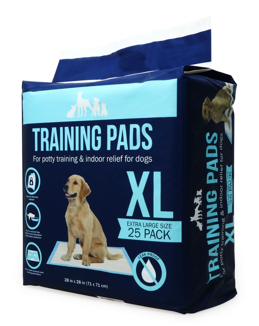 Five Below Training Pads For Dogs, XL-28x28 in (25 ct)