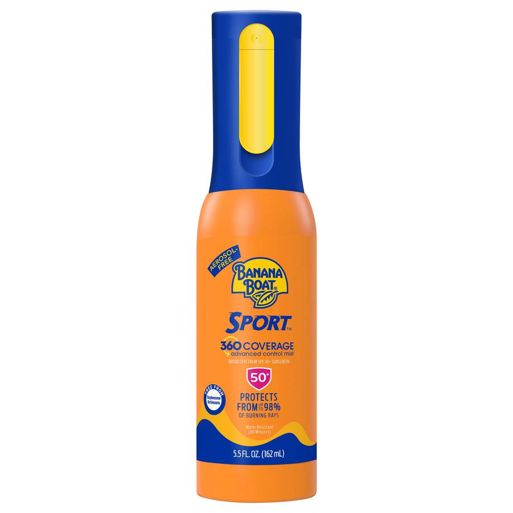 Banana Boat Sport Broad Spectrum Spf 50+ Complete Coverage Clear Sunscreen Mist (5.5 fl oz)