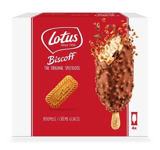 Lotus biscoff glace bâtonnets chocolat au lait