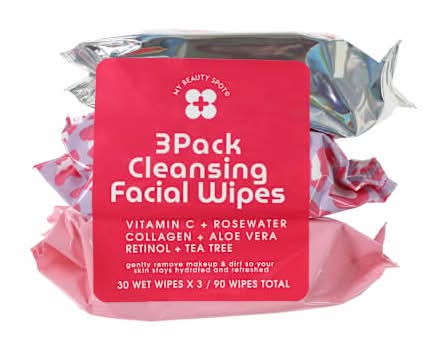 Cleansing Facial Wipes 3-Pack Pink Cheetah