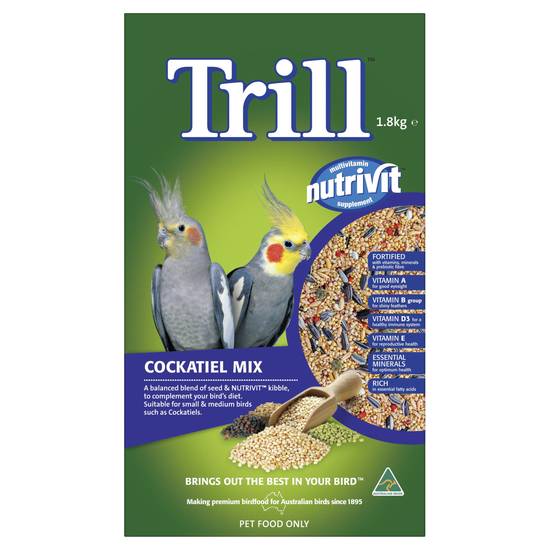 Trill Nutrivit Cockatiel Seed Mix 1.8kg