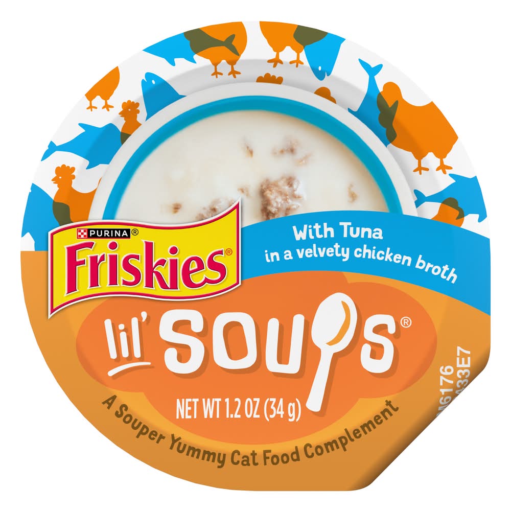 Purina Friskies Lil' Soups Tuna in Chicken Broth Cat Food, Adult (1.2 oz)