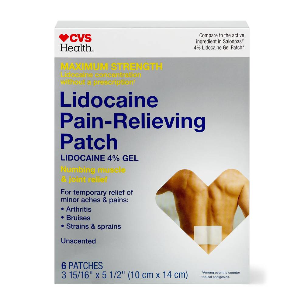 CVS Health Maximum Strength Lidocaine Pain Relieving Patch (6 ct)