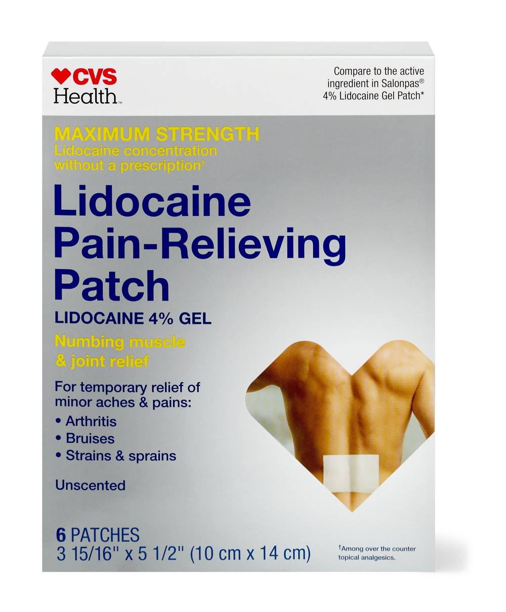 CVS Health Maximum Strength Lidocaine Pain Relieving Patch (6 ct)
