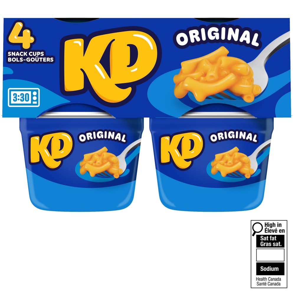 Kraft Dinner Original Macaroni & Cheese Snack Cups (4 x 58 g)