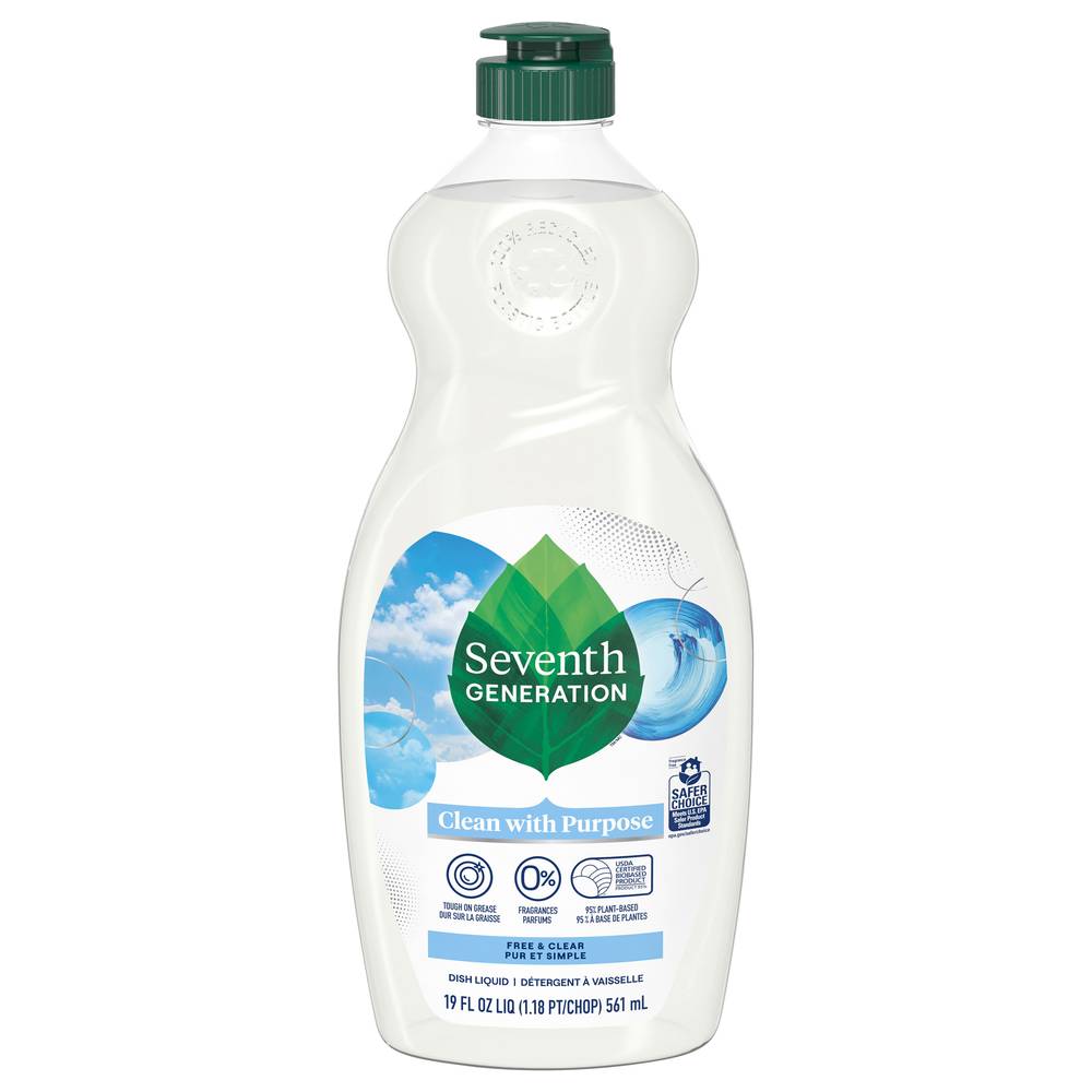 Seventh Generation Powered By Plants Free and Clear Dish Liquid