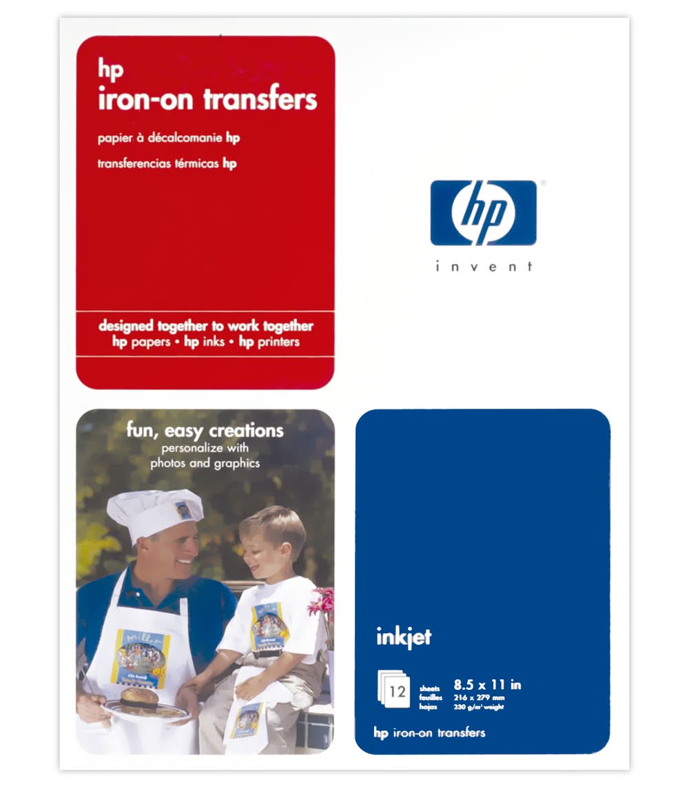 HP · Papel de transferencia térmica iron-on (12 un) (12 un)