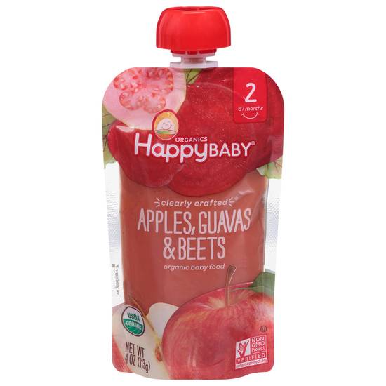 Happy Baby Organics Stage 2 Baby Food (apples-guavas-beets )