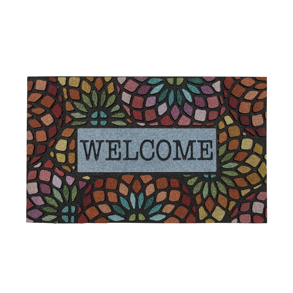 allen + roth 1-1/2-ft x 2-1/2-ft Multi Polyester Rectangular Outdoor Decorative Spring Door Mat | 4923 19760 018030