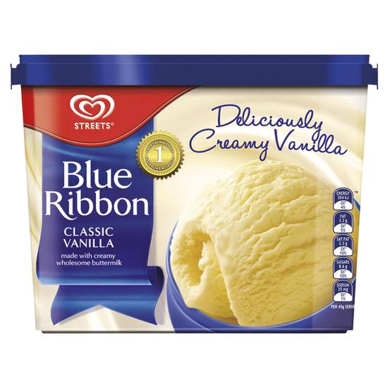 Streets Blue Ribbon Vanilla Ice Cream Tub 2L