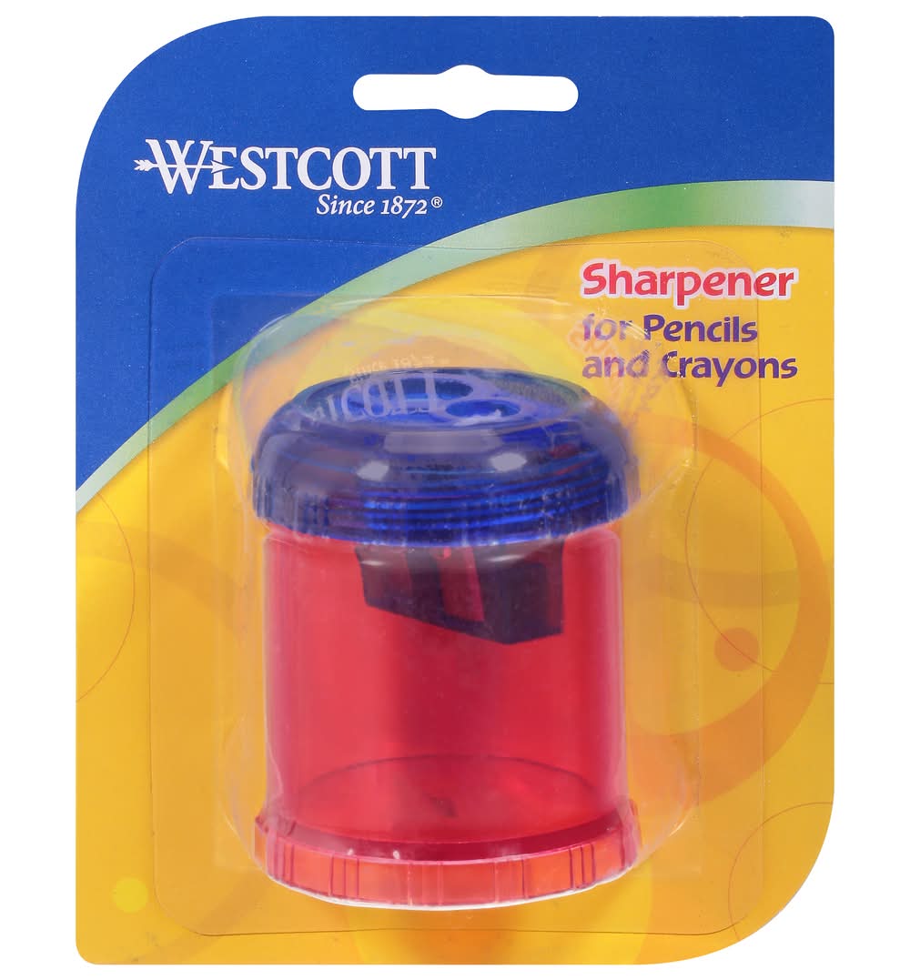 Westcott Plastic Manual Pencil and Crayon Sharpener
