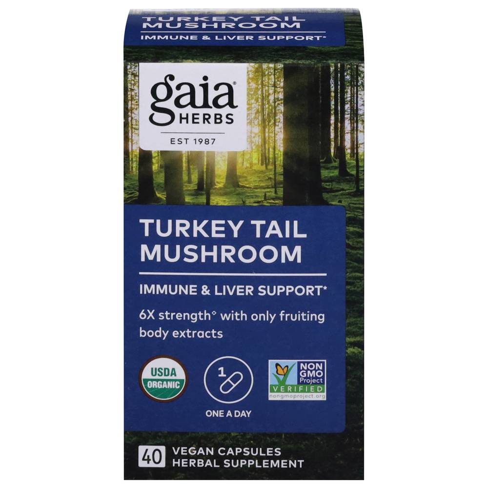 Gaia Herbs Turkey Tail Mushroom Immune & Liver Support Capsules