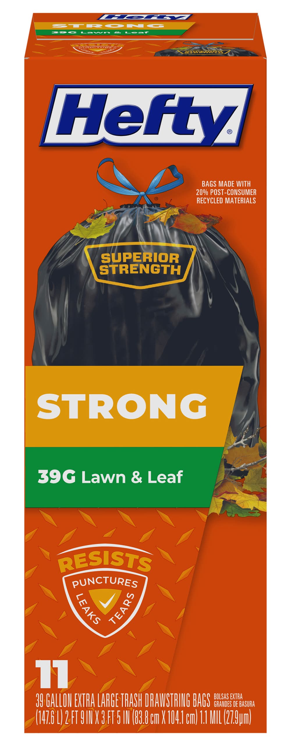 Hefty Strong Lawn & Leaf Drawstring Bags Extra Large