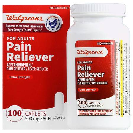 Walgreens Extra Strength 500 mg Adult Pain Reliever Caplets (100 ct)