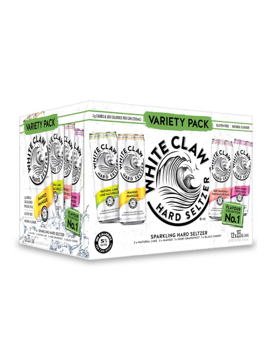White Claw Sparkling Hard Seltzer Variety pack, Assorted (12 x 355 ml)