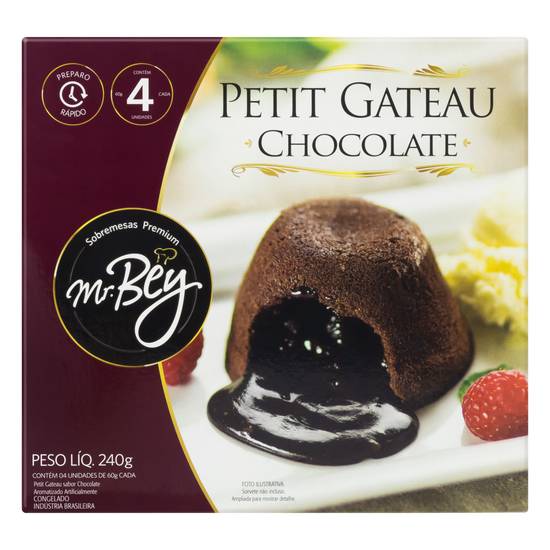 Mr. bey petit gateau congelado sabor chocolate premium (240 g)