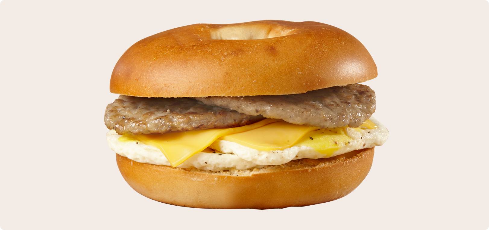 Turkey Sausage, Egg & Cheese on a Bagel