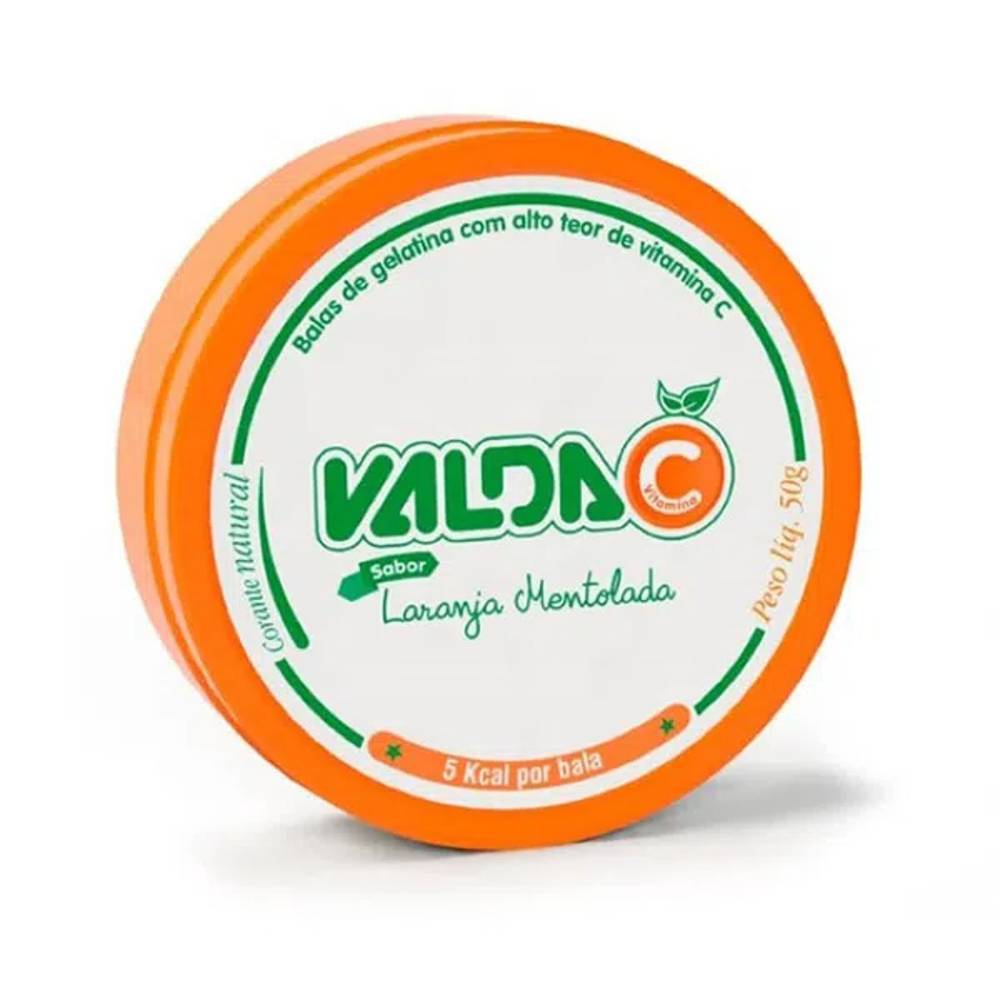 Valda bala de gelatina vitamina c sabor laranja mentolada (50g)