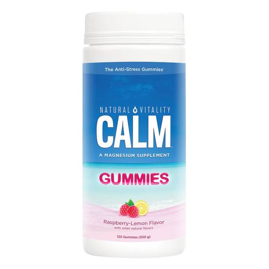 Calm Raspberry Lemon Flavor Magnesium Supplement Gummies (120 ct)