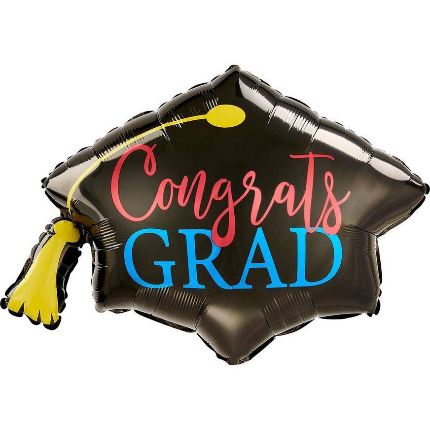 Uninflated Congrats Grad Cap-Shaped Balloon, 31in