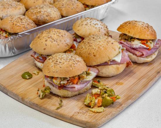 Cocktail Sized Muffalleta Sandwiches