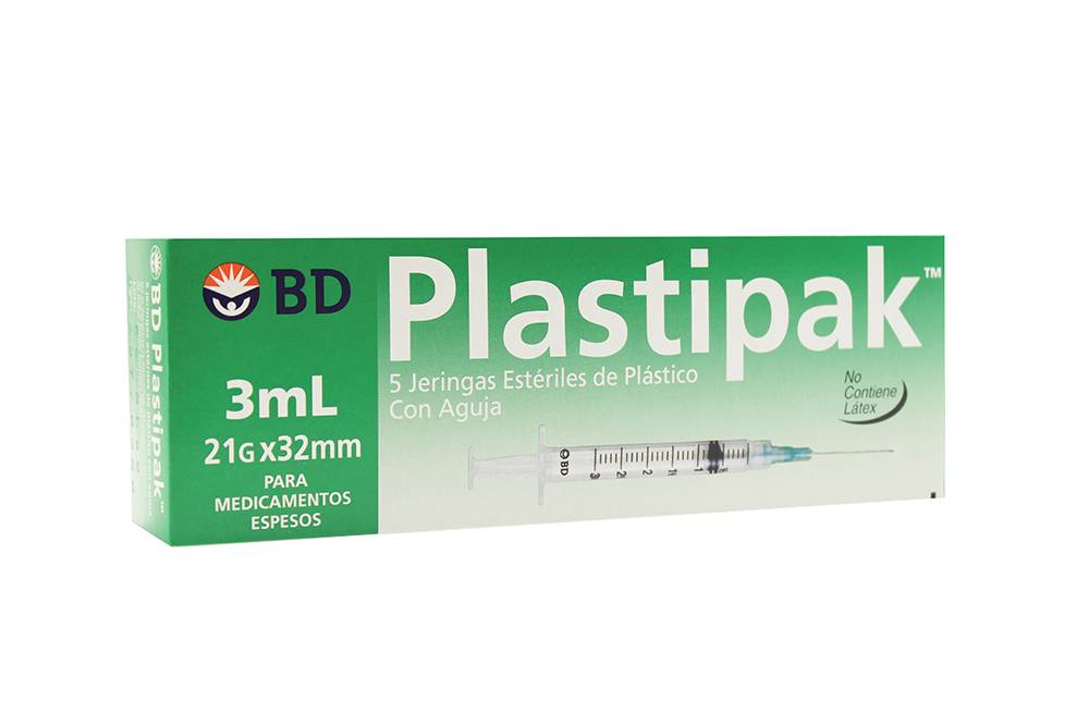 Plastipak jeringas estériles de plástico 3ml 21 g x 32 mm (5 piezas)