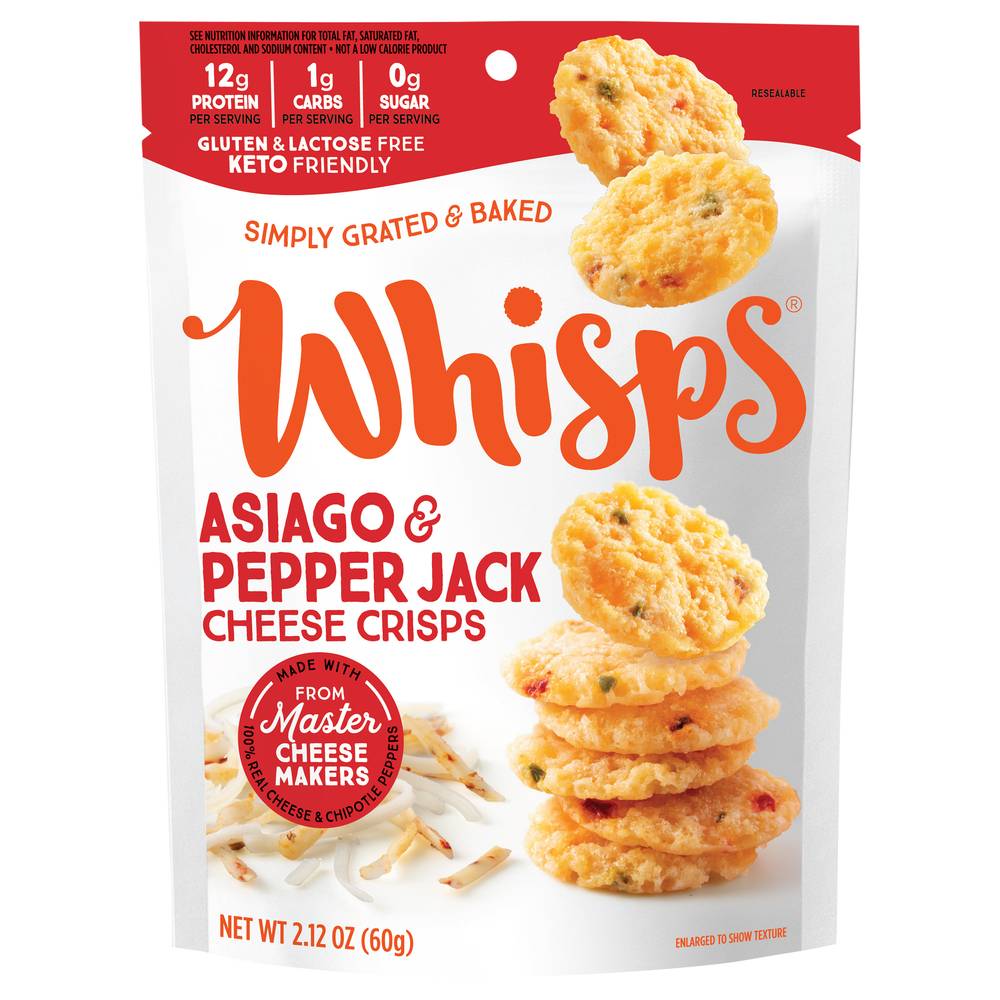 Whisps Cheese Crisps, Asiago & Pepper Jack (2.2 oz)