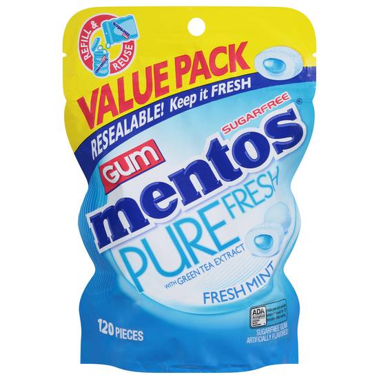 Mentos Pure Fresh Mint Sugar Free Gum (120 ct)