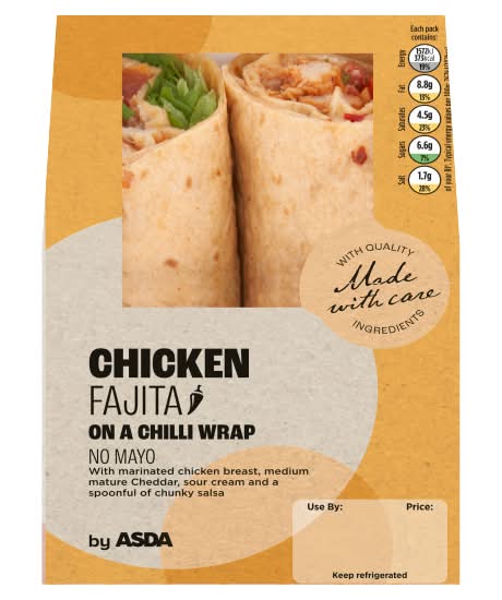 ASDA Chicken Fajita on a Chilli Wrap