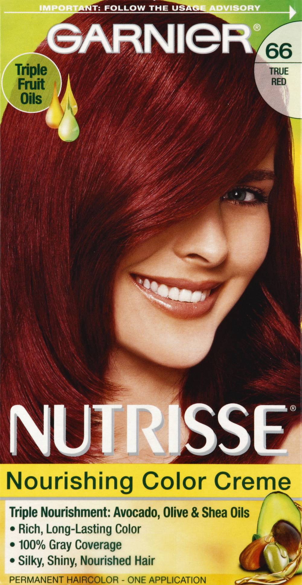 Garnier Nutrisse Nourishing Color Creme True Red 66 Permanent Haircolor (8 oz)