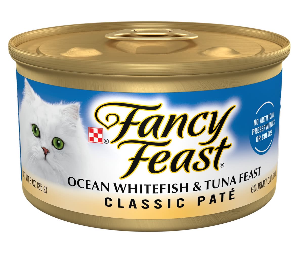 Fancy Feast® Adult Classic Pate Wet Cat Food - 3 oz (Flavor: Ocean Whitefish & Tuna, Color: Assorted, Size: 3 Oz)