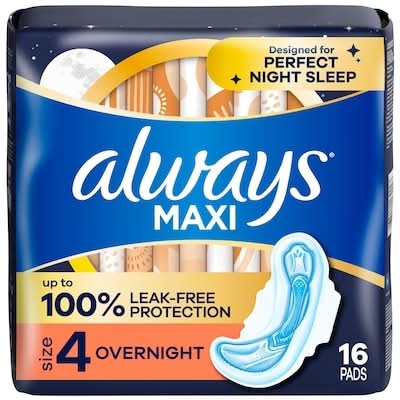 Always maxi serviettes hygiéniques de nuit avec ailettes - maxi overnight pads with wings (16 unités) (female/4)