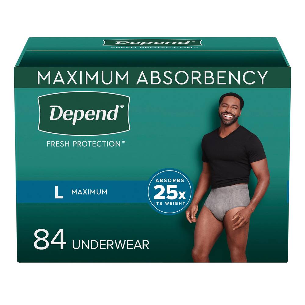 Depend Men'S Maximum Absorbency Underwear, Large