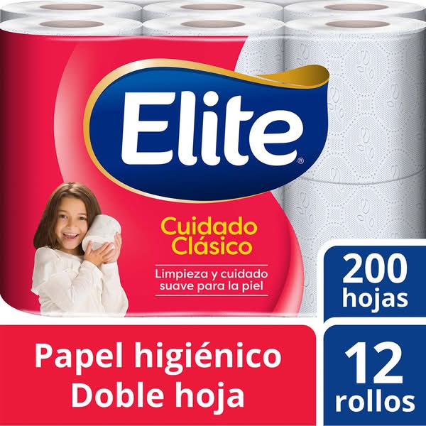 Elite · Color papel higiénico de hojas dobles (12 un)