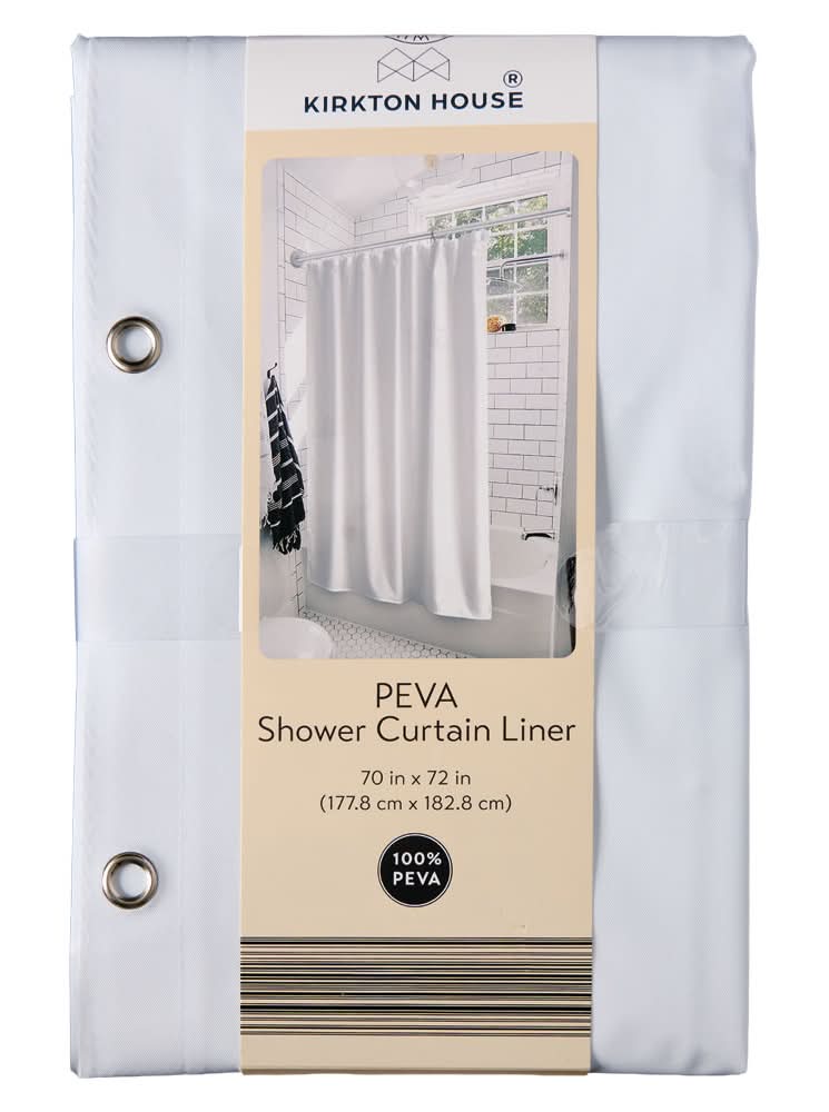 Kirkton House Shower Curtain Liner, 70x72 in, White